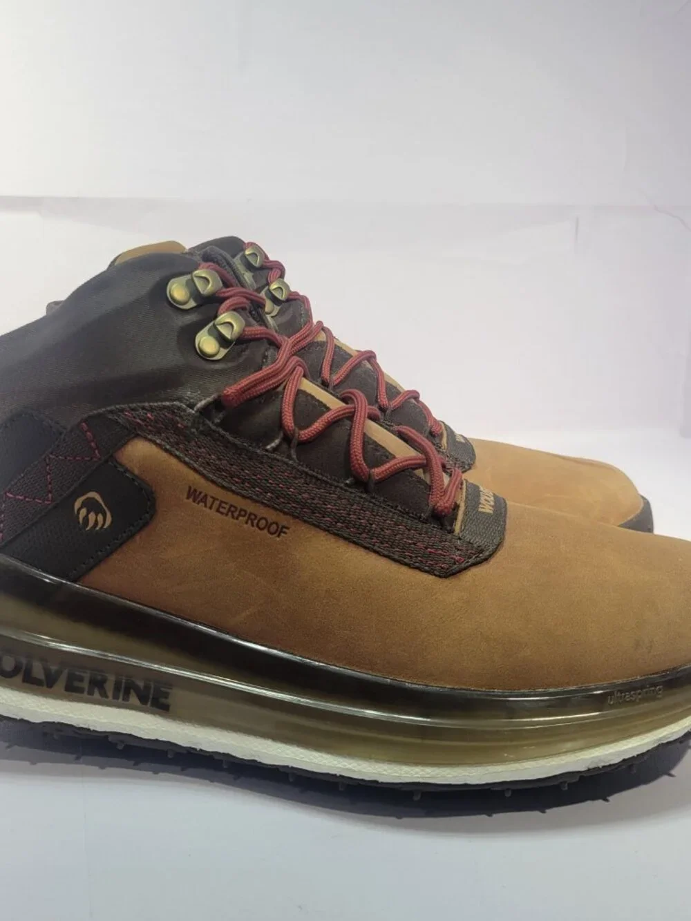Wolverine Conquer Ultraspring Men's Size 8 Brown Mid Waterproof Hiking Boots